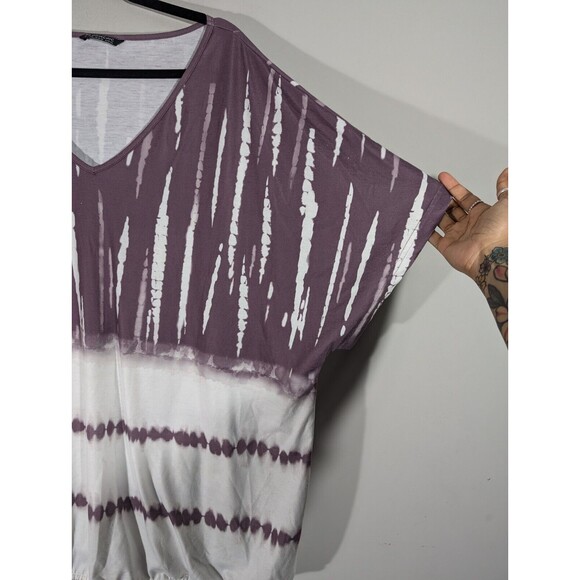 Bloomchic Top Women Plus 22 Maeve Tie Dye Batwing Sleeve T-Shirt - Picture 3 of 8